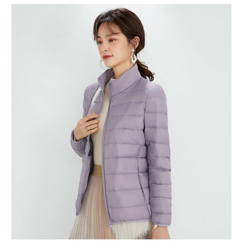 Womens Lightweight Hooded Short Down Jacket 91% White Duck Fill Regular Fit Casual Office Wear