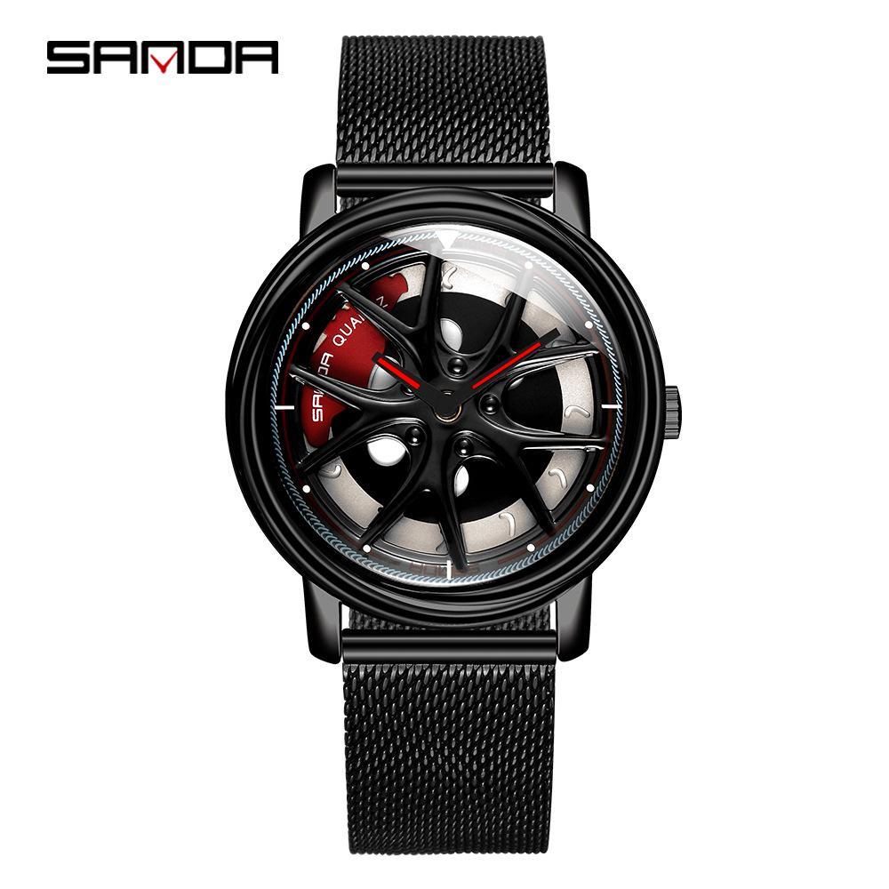 Sanda Meilleure Vente 1088 Montre pour Adolescent: Personnalisé, Cadran Rotatif 3D, Tendance, Quartz Étanche.