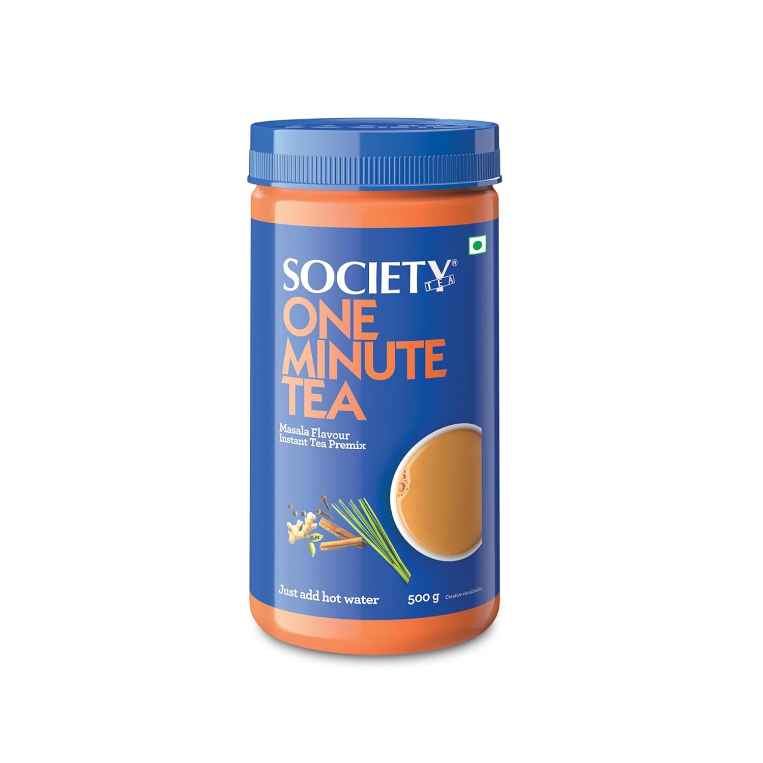 Society Tea Society OMT Masala Instant Tea Premix 500G Jar | Quick Hot Beverage Powder