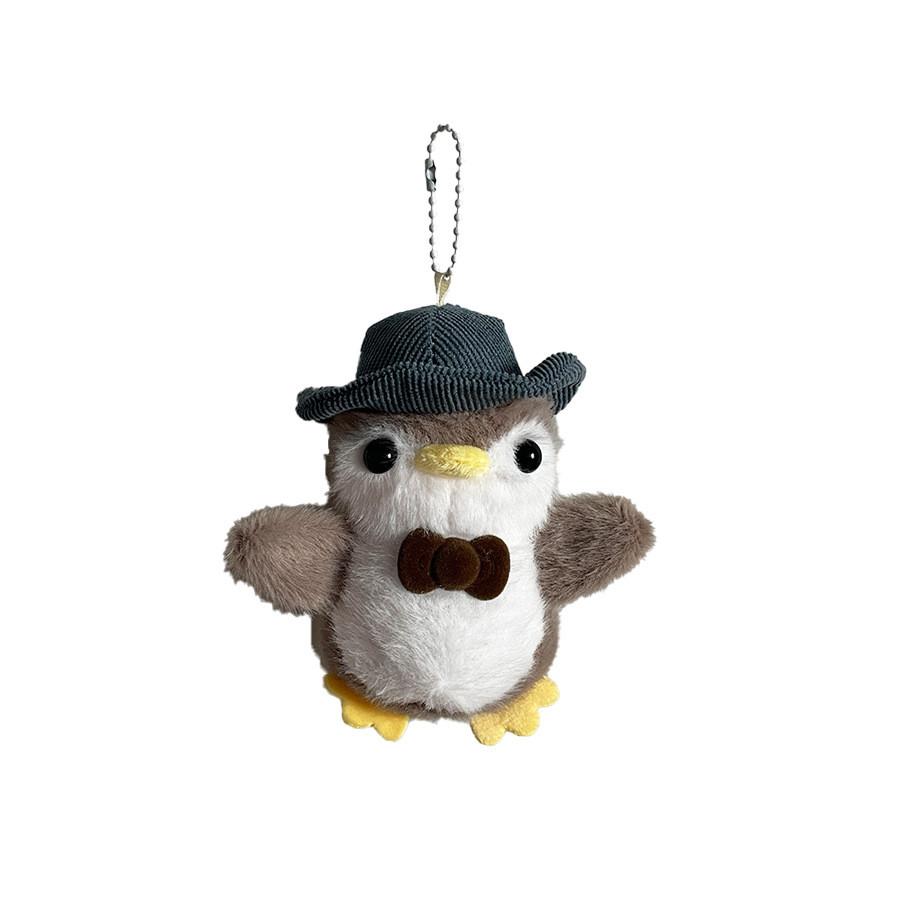 Penguin Stuffed Doll With Bow Hat Portable Plush Toy For Bag Accessory