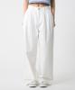 UNKNOWN PLANET Double-Pleated Wide Cotton Pants White