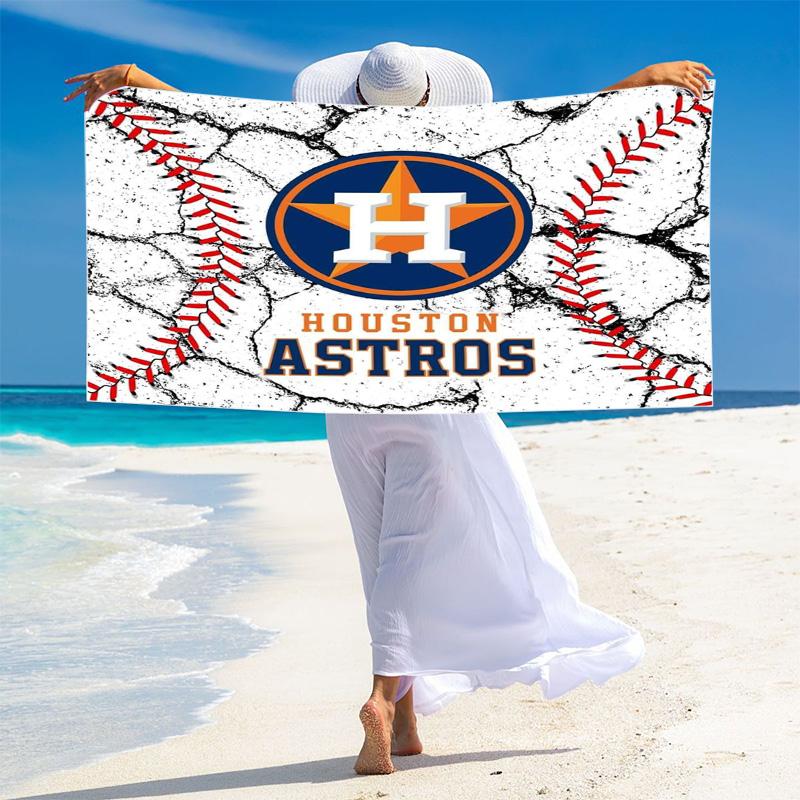 Houston Astros Print Beach Towel, Large Soft Quick Dry Towel for Beach Camping Swimming