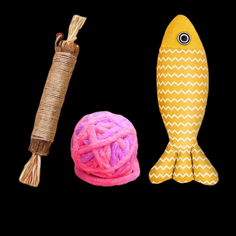 Cat Teaser & Chew Toy Set