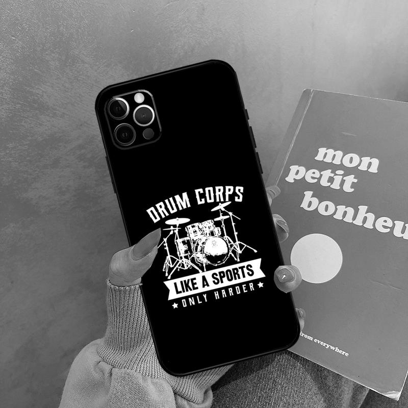 Drum Drumming Drummer Case For iPhone 17 Air 13 16 15 11 12 14 Pro Max 13 mini XR 15 16 Plus 16e Back Cover Shell