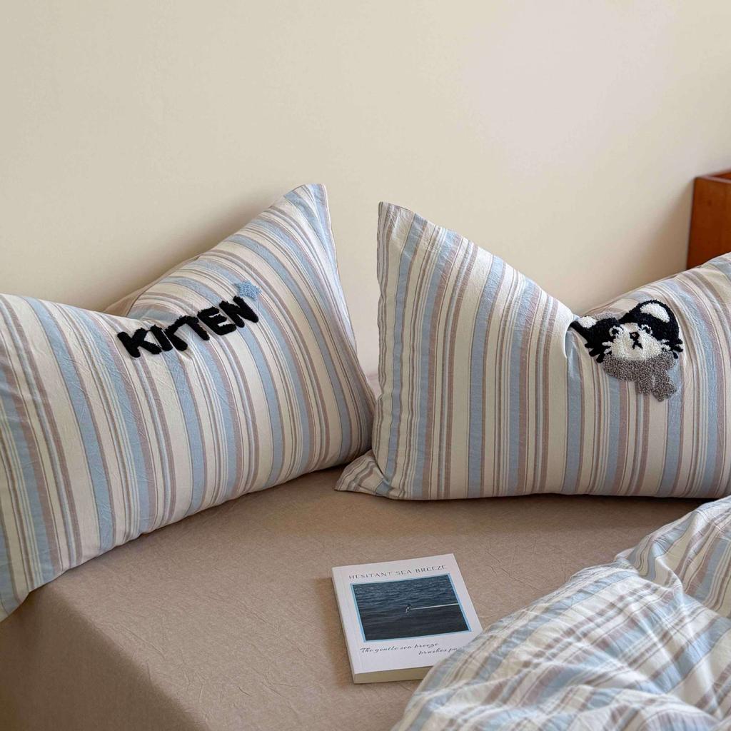 Cotton cartoon washed cotton four-piece set INS wind three-dimensional towel embroidery children's dormitory cute pure cotton three-piece set