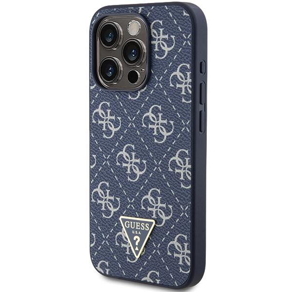 Guess Guhcp15Lpg4Gpb Iphone 15 Pro 6.1 Niebieski/Blue Hardcase 4G Triangle Metal Logo