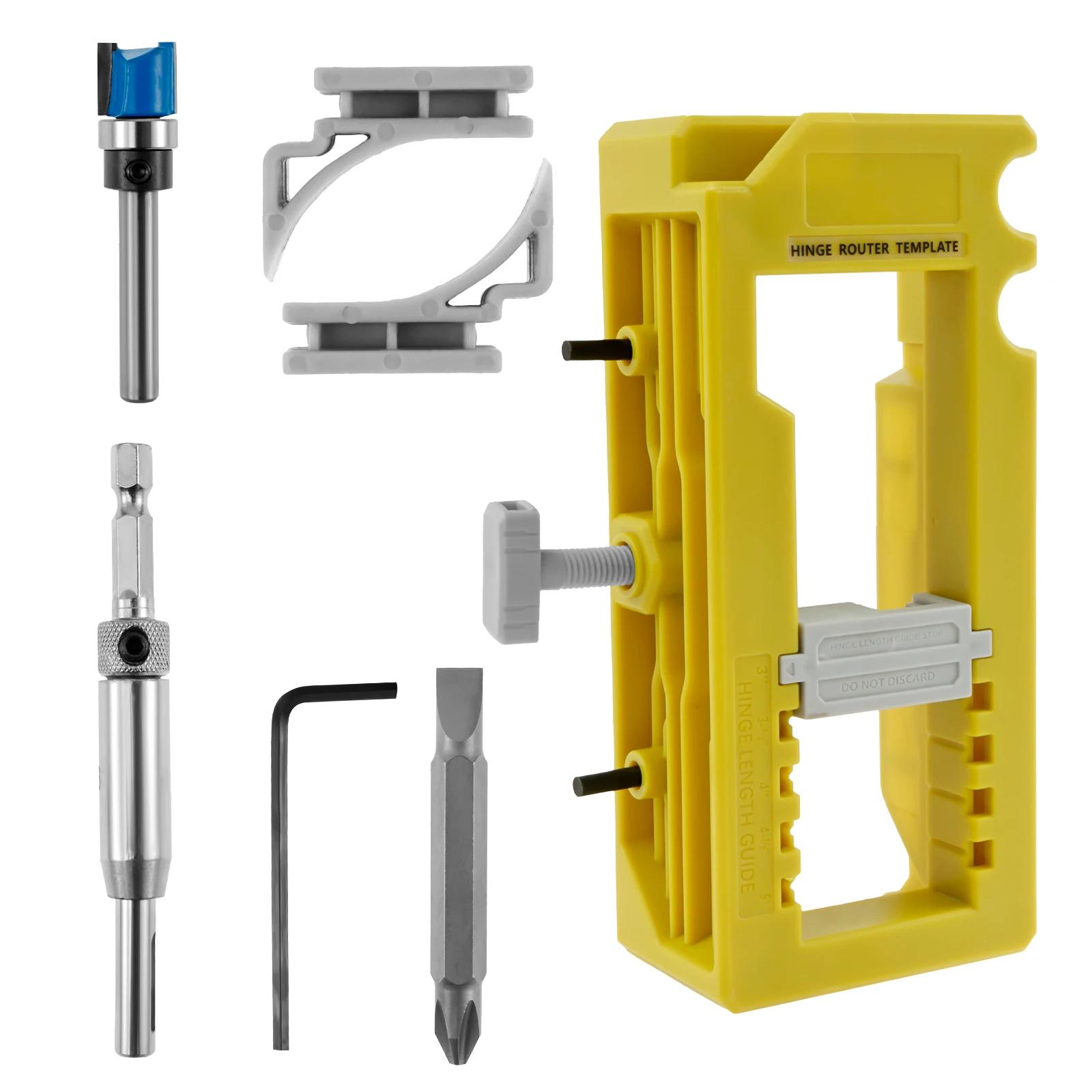 

Door Hinge Mortise Jig Kit Sturdy Door Hinge Router Template Cabinet Mounting Jig Mortiser Tool Door Hinge Installation Kit
