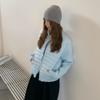 Knitted stand-up collar padded clothes women's light and thin warm padded jackets winter new small slim and thin padded clothes women's clothing