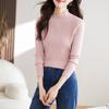 Lace semi-turtleneck bottoming shirt women's autumn and winter inner twist pearl chic top knitted sweater women's long-sleeved slim-fit