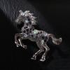 Luxury Rhinestone Horse Brooches Classic Metal Badge Pin Vintage Zodiac Animal Lapel Pins  Friends