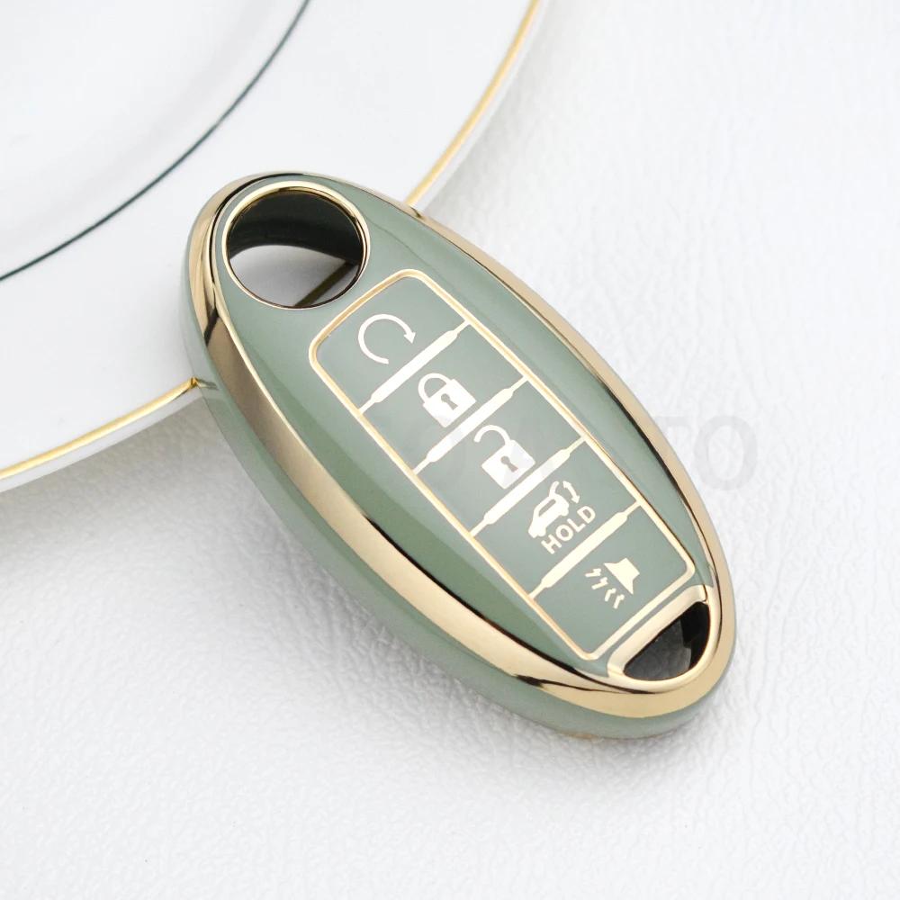 For Nissan Leaf Micra Qashqai J11 J10 X Trail T32 Versa Note Patrol Key Fob Cover 5 Buttons TPU Car Key Case Cover Accessories
