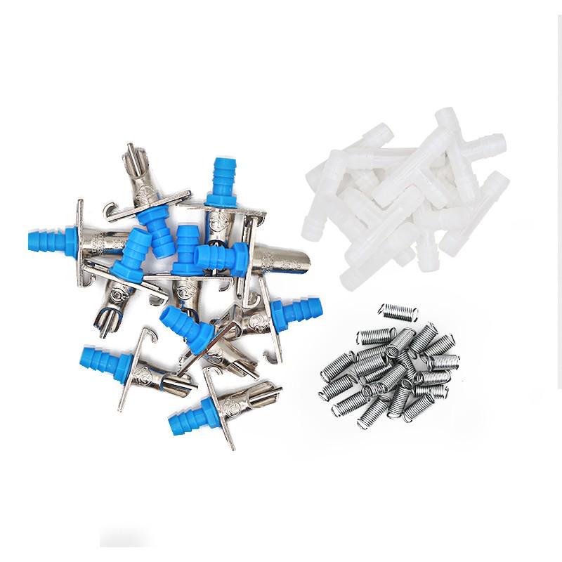 Adăpător iepure transfrontalier: Biberon cu cioc de rață cu arc dublu pentru iepuri Rex, sălbatici, de carne și de reproducție