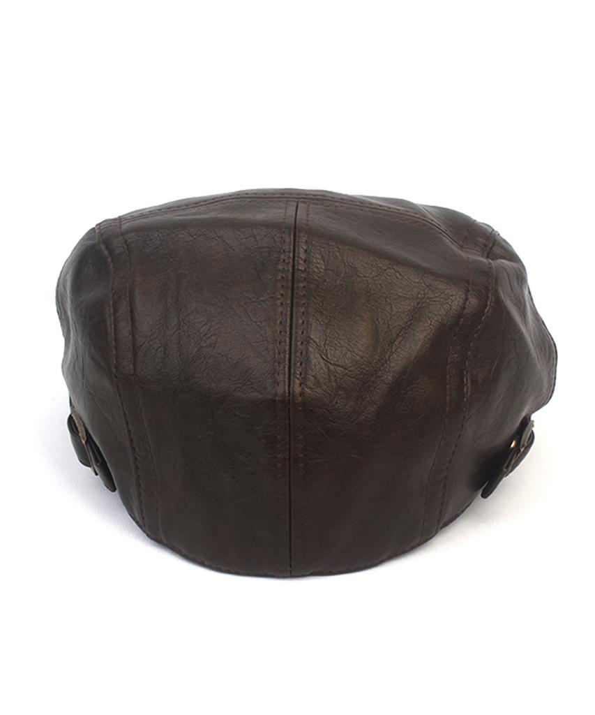 Yunibeosyeolkemiseuteuli Soft Leather Brown Sidebelt Hunting Cap