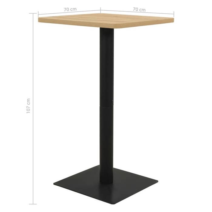 VidaXL Bistro Table Oak Color 70x70x107 Cm 321928