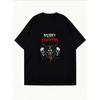 White Oversized T Shirt Merry Krampus Christmas Horror Theme Graphic Print Casual Wear For Women