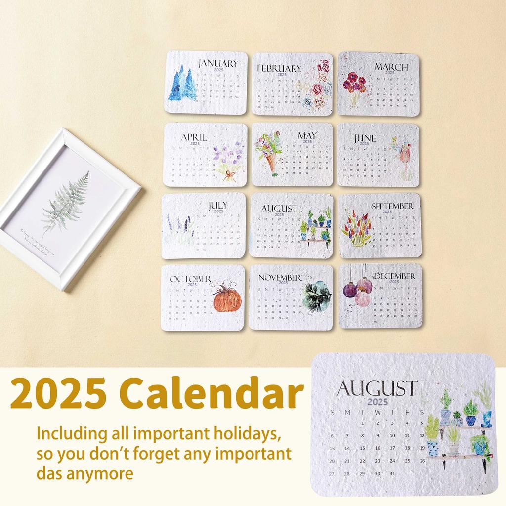 Calendar Wildflower Calendar On  Wildflower Paper Seed Paper Watercolor Art