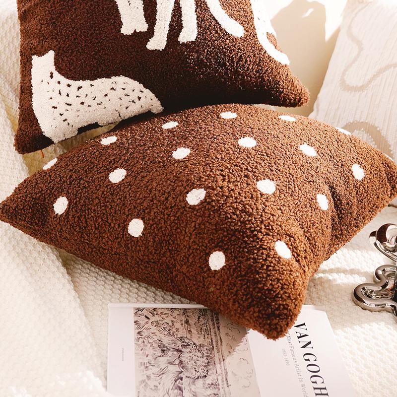 Brown Vintage Throw Pillow Sophisticated Sofa Throw Pillow Set Simple Bedside Cushion for Bedroom Decorative Throw Pillow