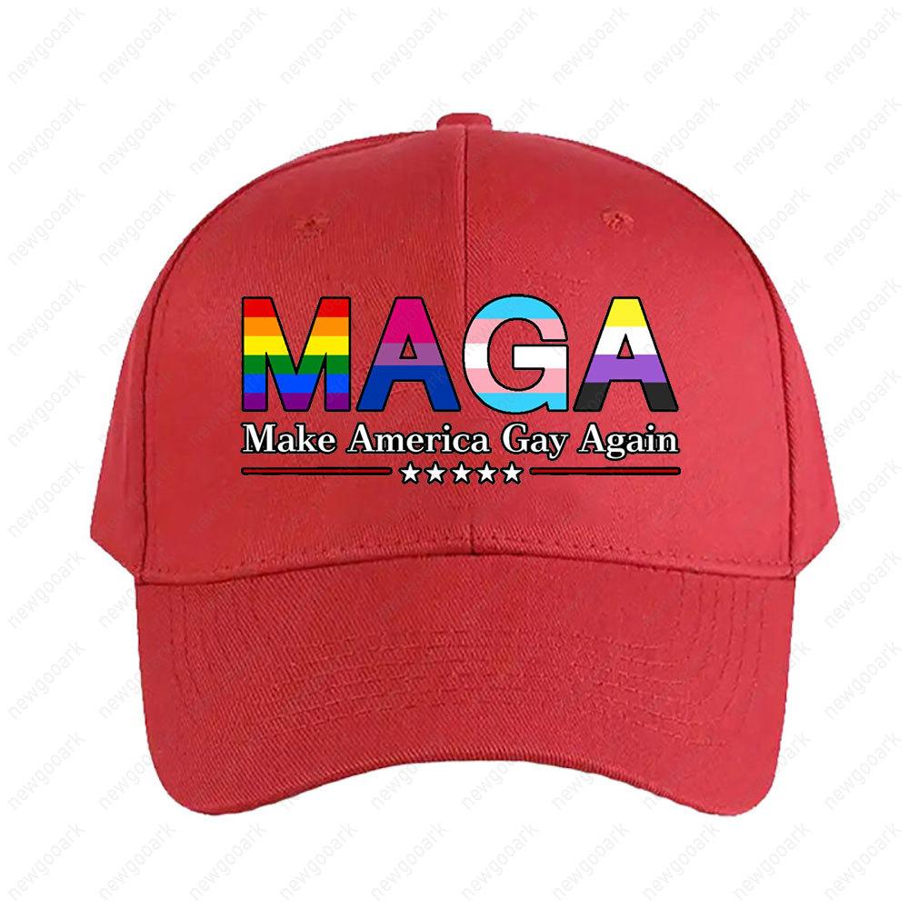 MAGA Make America Gay Again W Black Outline Cap Women Unisex Adult Casual Adjustable Printed Baseball Caps Trucker Cap