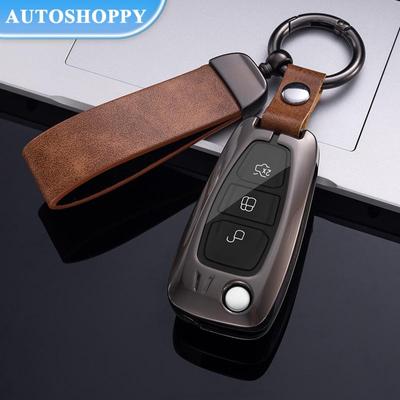 Capa de chave dobrável para carro de metal de alta qualidade Bolsa Chaveiro para Ford Focus C-Max S-Max Galaxy Mondeo Ranger Transit Tourneo Protetor personalizado