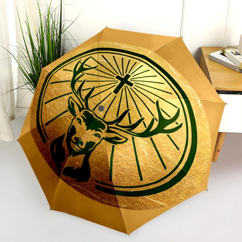 Jägermeister Emblem Glow Folding Umbrella Durable Suitable for All Seasons Outdoor Umbrella Travel
