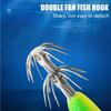 1 Pair Lures Baits Squid Jig with Rings Bead Fishing Lures Glow Jig Hook Artificial Baits Squid Jig Cuttlefish Hook