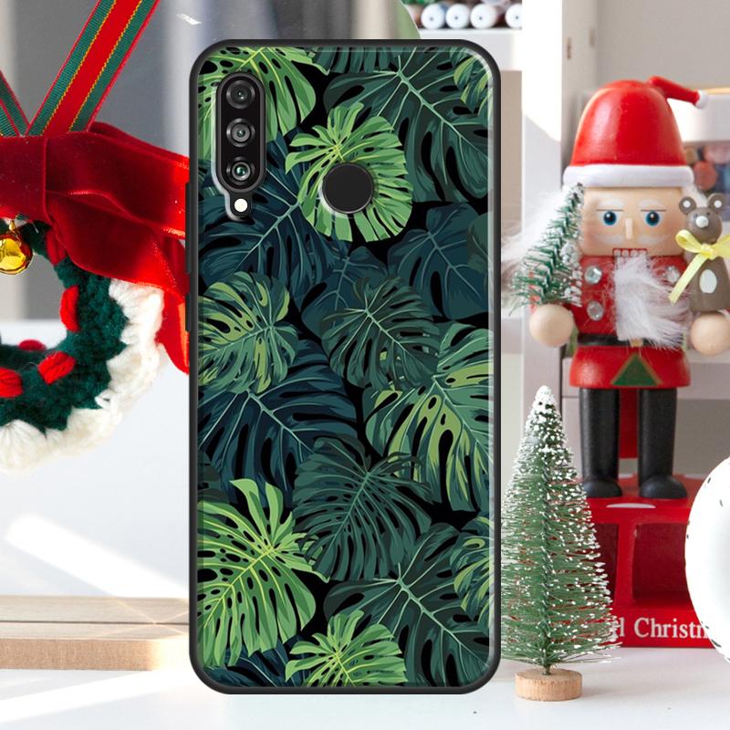 Leaves Monstera Green For Huawei Nova 12i 11i 8i 12s Y73 Y72 Y61 Y91 Y90 Y70 Y60 9 10 SE P60 Pro P30 P40 Lite Case