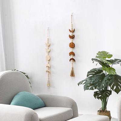 Nordic Style Solar Eclipse Small Pendant Hand-woven Tapestry Tassel Retro Home Decoration Wall Hanging