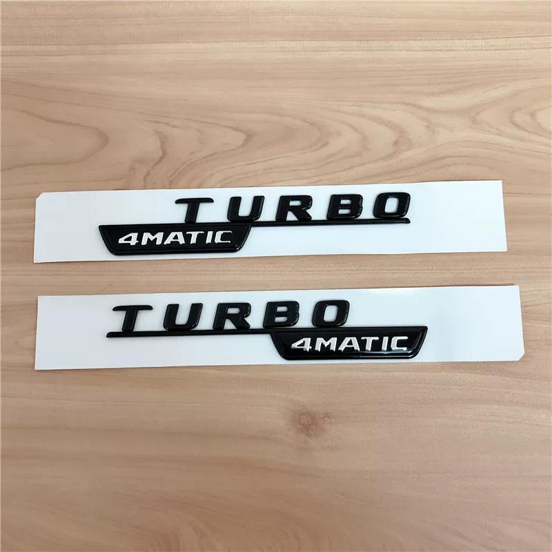 3D Flat Fo Turbo BITURBO V8 BITURBO 4MATIC 4MATIC+ V8 V12 BITURBO Plus Emblem for Benz GT Car Fender Side Sticker uu1