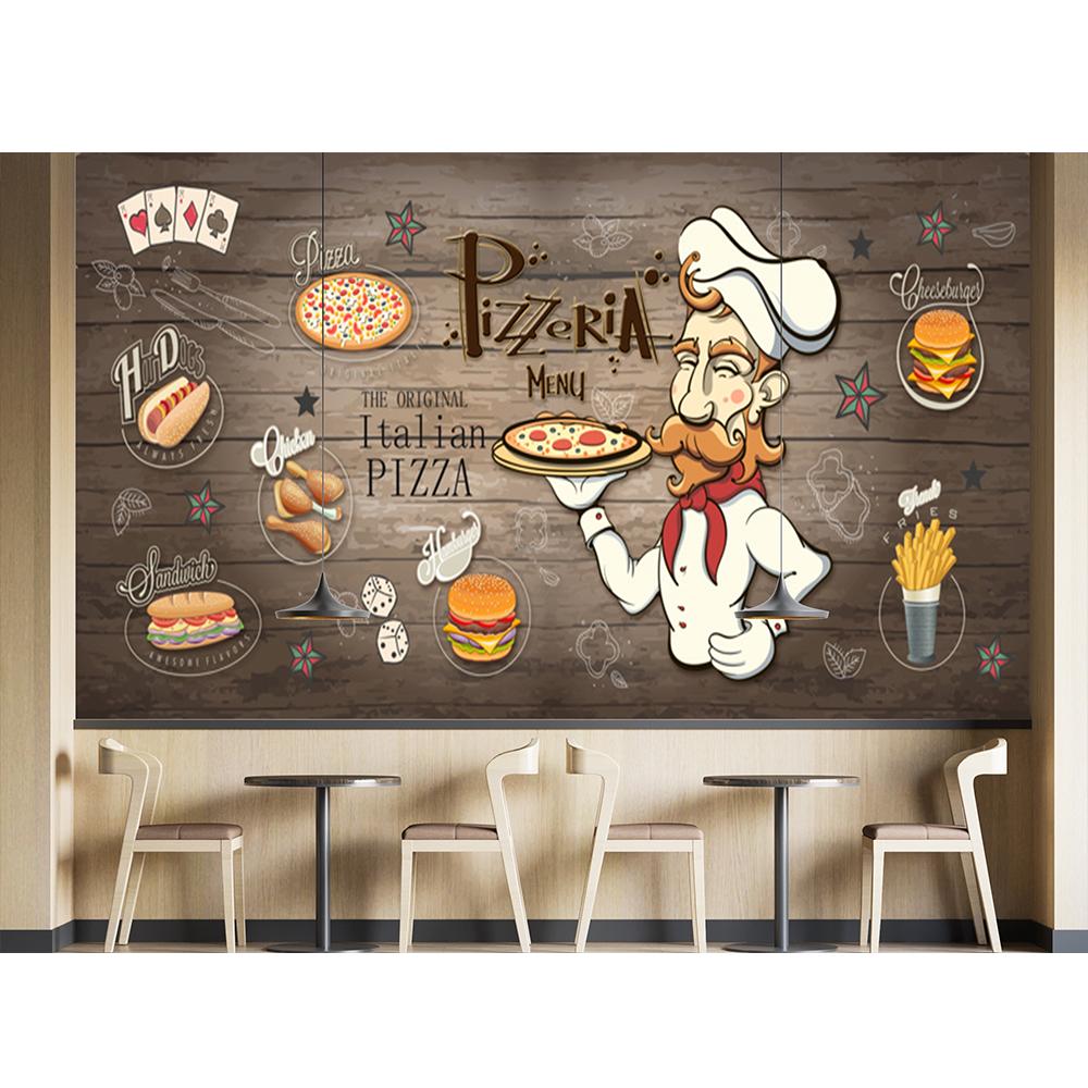 Pizza Shop Wall Mural 3d Food Restaurant Pizza Wallpaper Removable Fast Food Restaurant Snack Wallpaper