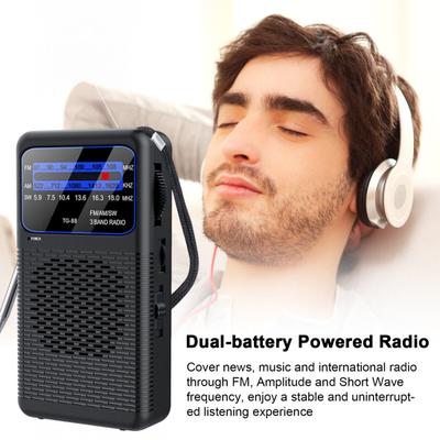 Portable Radio with Long-Life Dual-Battery Design Full Band Coverage Low-power Technology Emergency Preparedness Radio