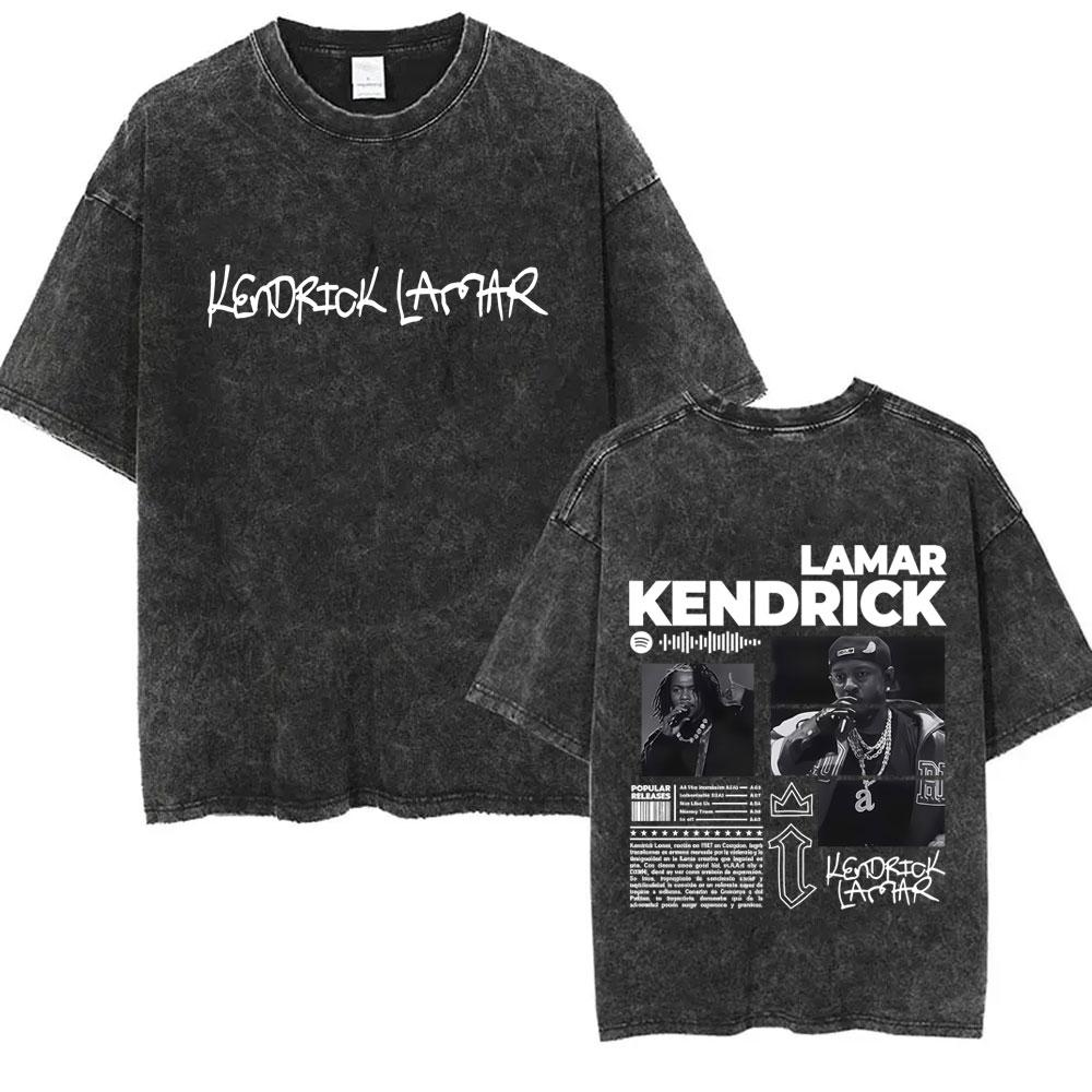 Washed Vintage Rapper Kendrick Lamar The Not Like Us T Shirt Men Women Hip Hop Fashion Tshirt Male Casual Cotton Retro Tshirts