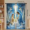 Christmas Jesus Nativity Curtains Pole Bag Bedroom Living Room Decoration Home Curtain Made Of Polyester Washable Sitting Ready