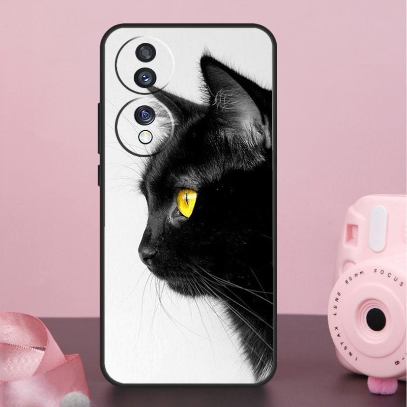 Black Cat Staring Eyes Case For Honor Magic 6 Pro 5 Lite 50 70 90 Lite X7 X8 X9 X6a X7a X8a X9a X8b X9b Back Cover