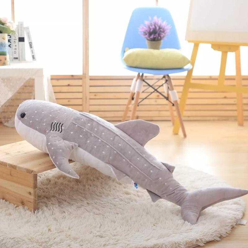 

150Cm Large Size Soft Shark Plush Toy Big Creative Blue Whale Stuffed Soft Shark Sea Fish Plush Pillow Lovely Doll 50cm