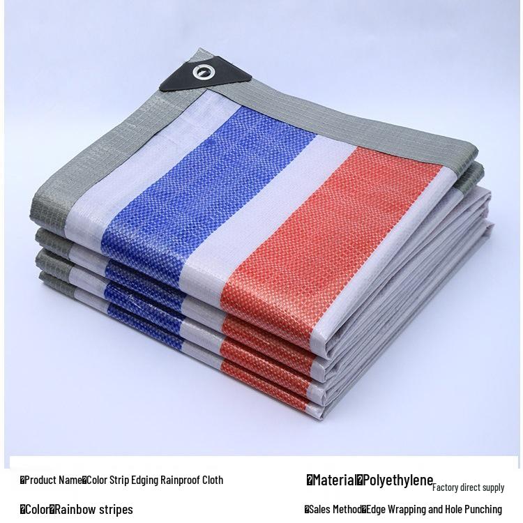 Three-Color Striped Waterproof Thickened Plastic Outdoor Awning and Dustproof Cover