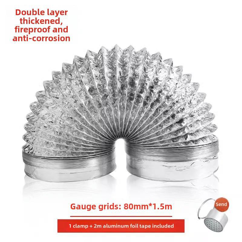 

Универсальный вентиляционный воздуховод из алюминиевой фольги для вытяжек и вытяжек в ванной комнате 8cm 1.5m exhaust pipe