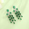 Fashion Butterfly Gold Plated Earrings With Green Zircon Gems For Women