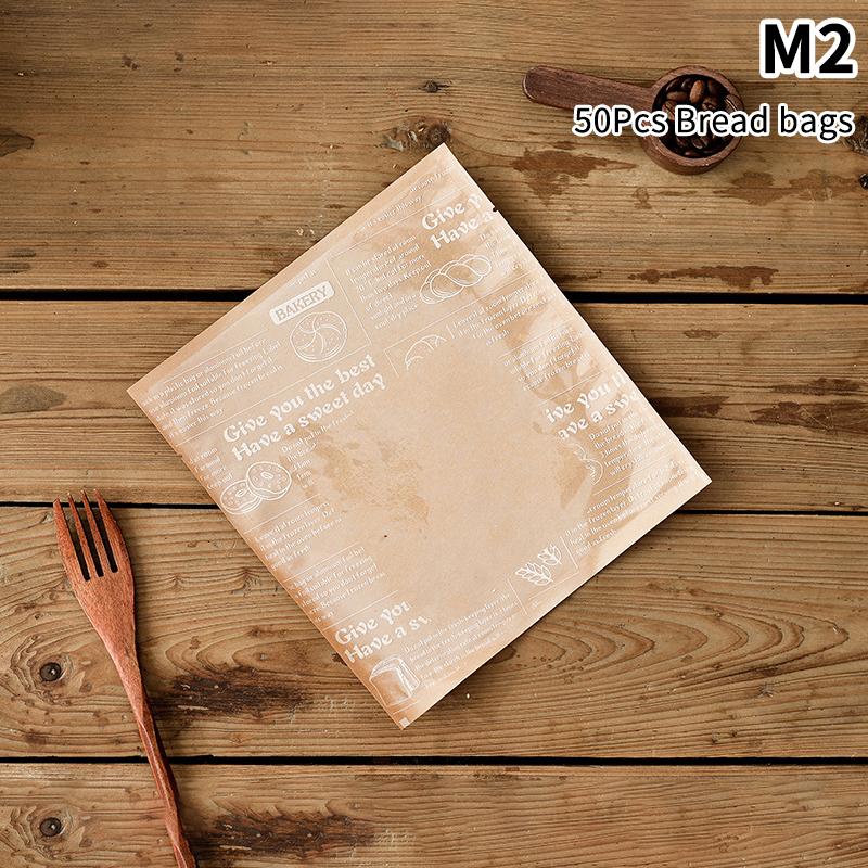

50 шт. Крафт-бумажные пакеты с окошком для упаковки хлеба, жиростойкие, для завтрака, печенья, хлебобулочных изделий, для вечеринки, еды, тостов, прозрачные, для празднования
