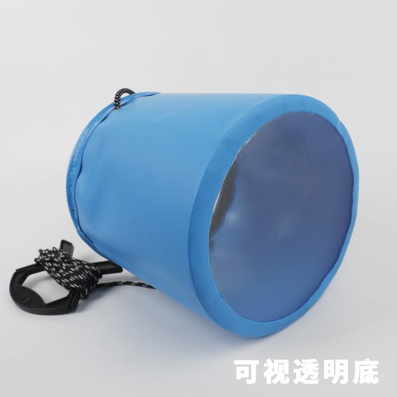 4L Foldable Fishing Bucket With Rope Storage Compartment Outdoor Waterproof Gear Organizer Angling Camping Hiking