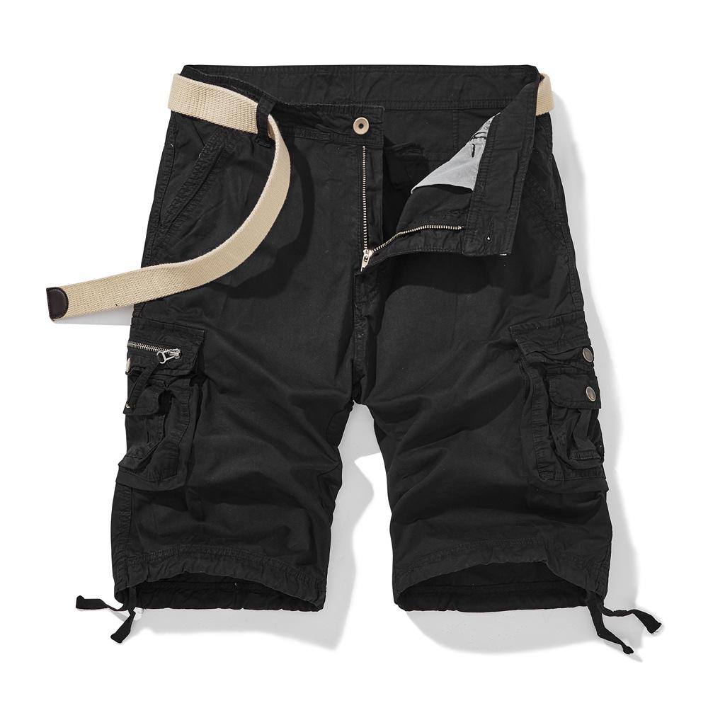 Men s Trendy Multi-Pocket Casual Summer Shorts 38 чёрный