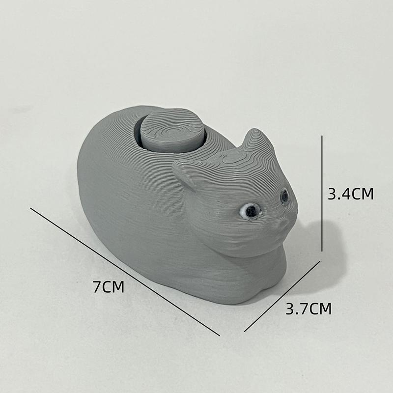 1Pc 3D Printing Rotating Cat Decompression Toy Rotating Cat Emoji Package Ornament Toy