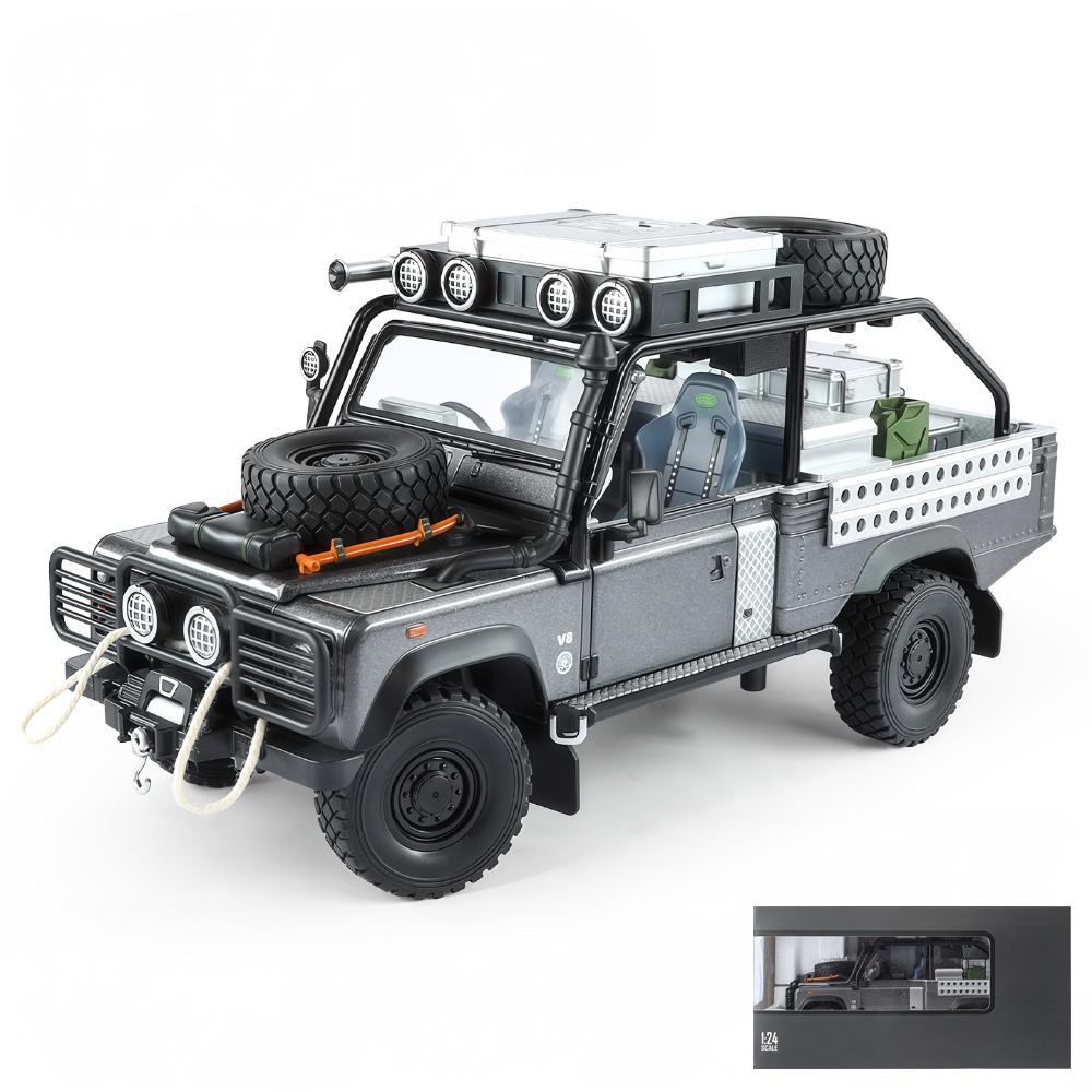 1:24 Land Rover Defender 90 Tomb Raider Off Road Suv Alloy Diecast Model Car Indoor Home Furnishings Collectibles Hobby Present