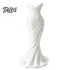 Vaso Sagomato Abito da Sera Stampato 3D Talos, Fioriera Scultura Abito Elegante, Ornamento Minimalista per Casa per Ingresso Mobile Laterale