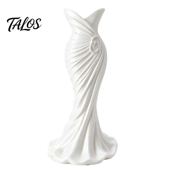 Vaso Sagomato Abito da Sera Stampato 3D Talos, Fioriera Scultura Abito Elegante, Ornamento Minimalista per Casa per Ingresso Mobile Laterale