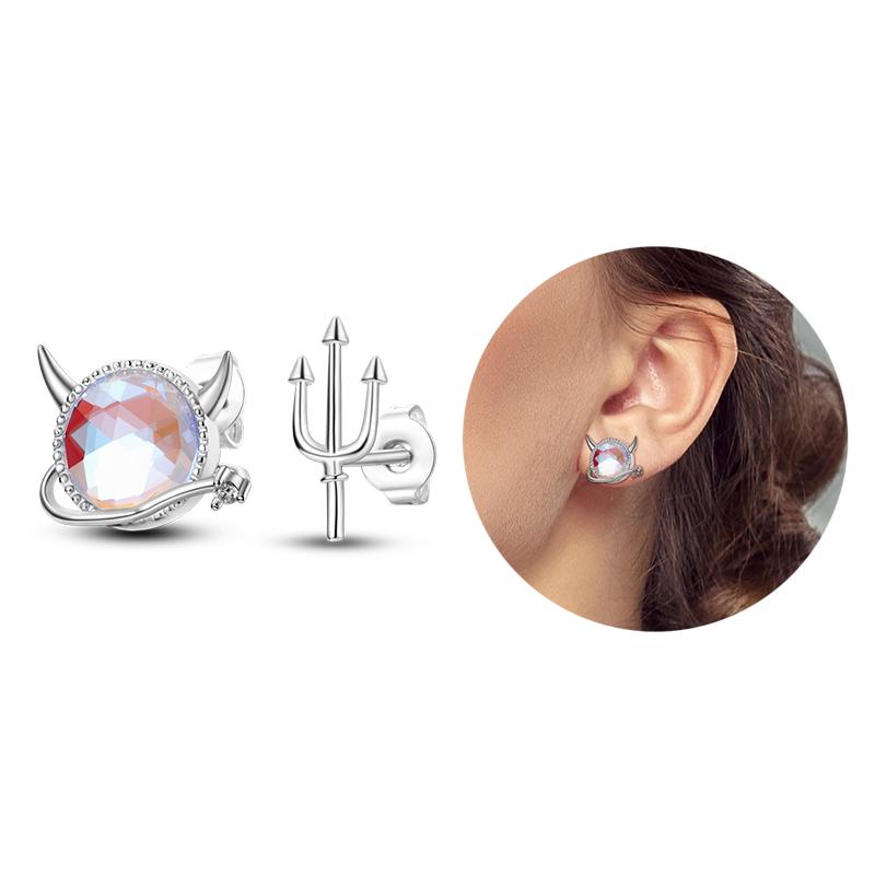 Silver 925 Heart CZ Cubic Zircon Round Daisy Flower Trio Stud Earrings for Women Silver S925 Original Fashion Jewelry