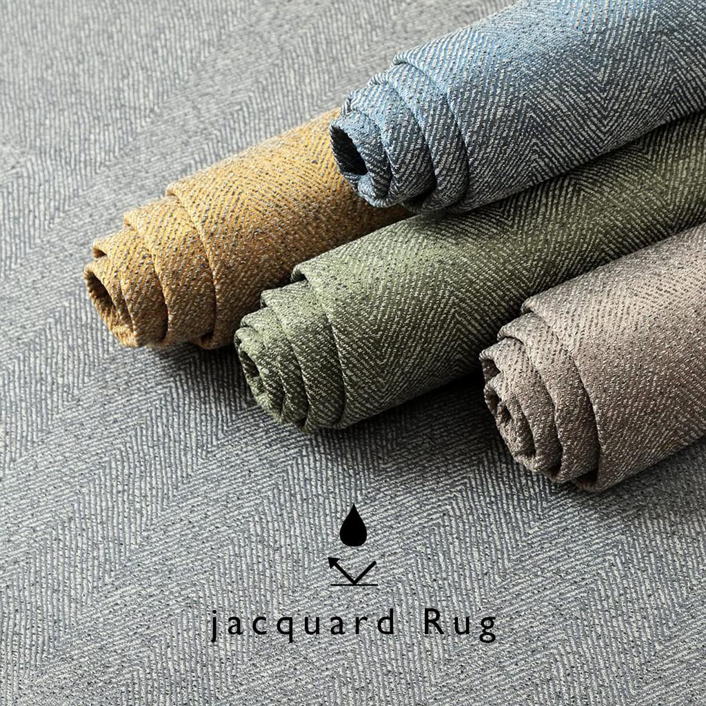 IKEHIKO Rug, Carpet, Jacquard Weave, Water-Repellent, Washable, 2-Tatami Size, Square, Carm Green, Approx. 185x185cm, Scandinavian Design, All-Season,