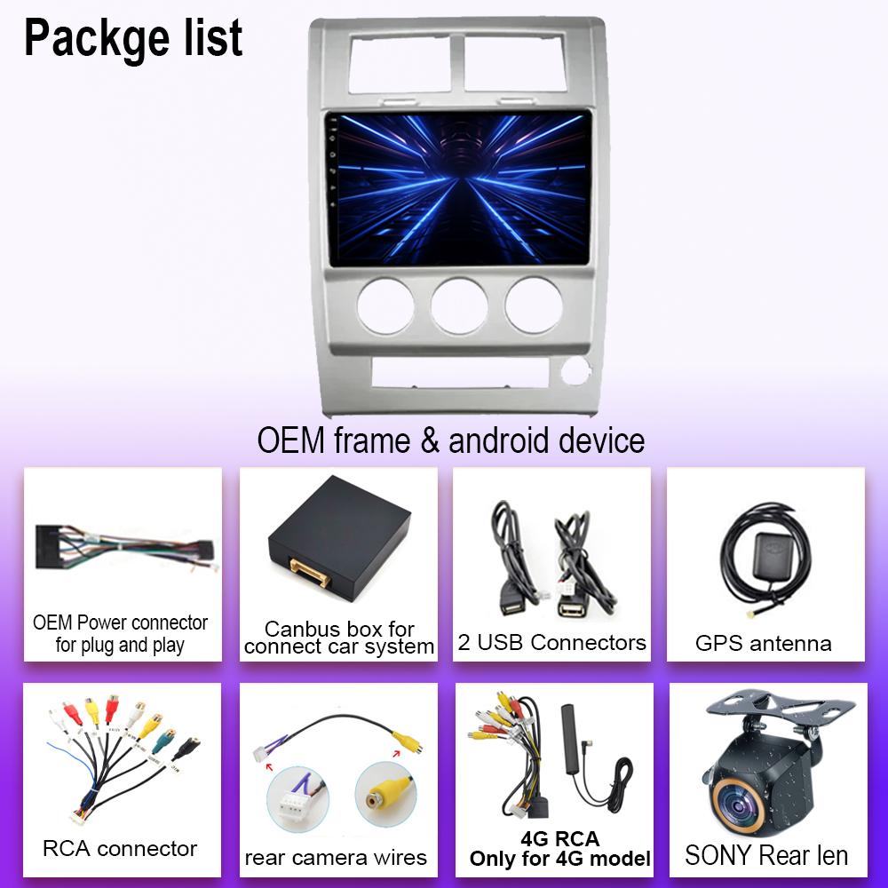 4G For Jeep Cherokee Liberty KK 2007 - 2012 BT Video Player Android Auto GPS Cam Navigation Multimedia Carplay Radio No 2din DVD