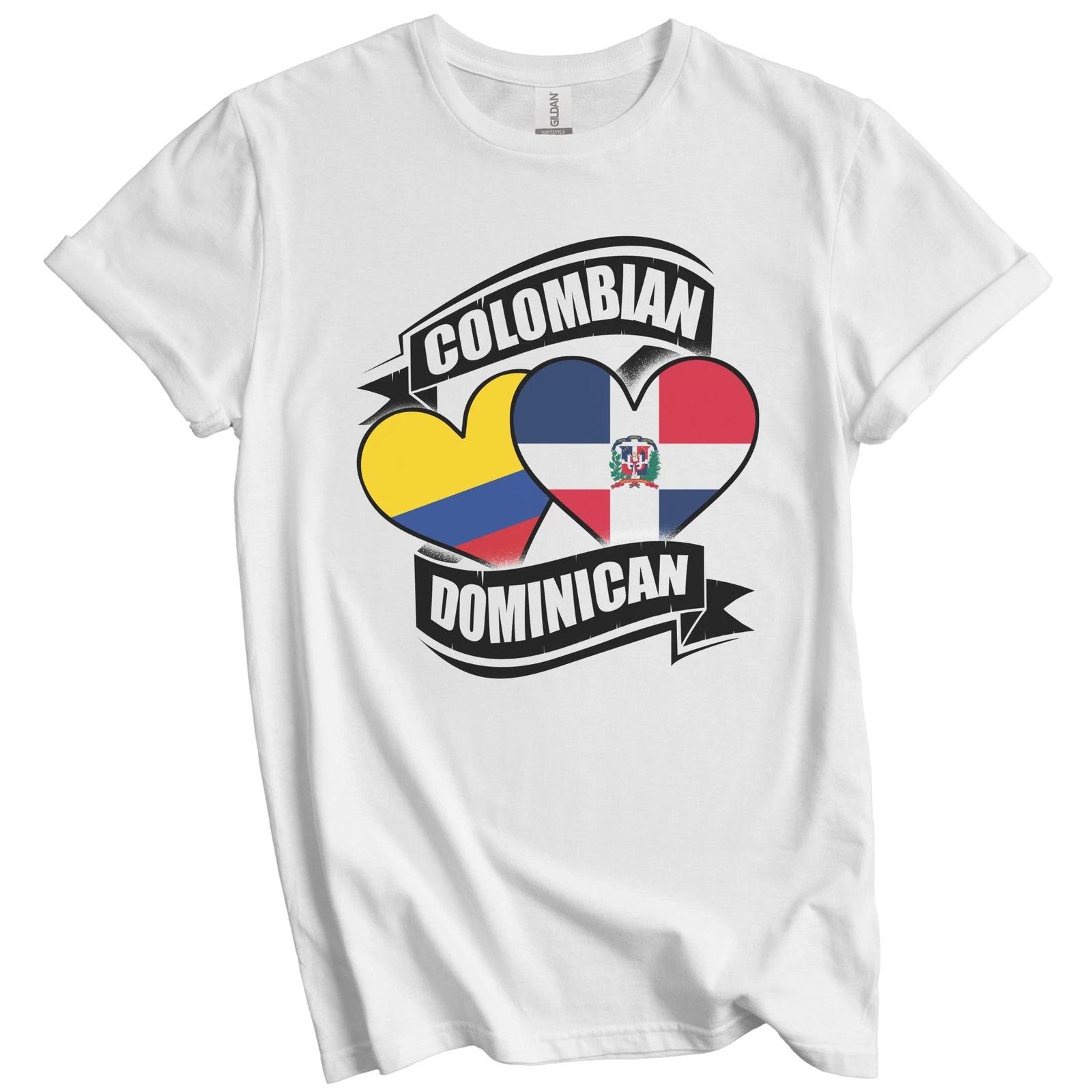 Colombian Dominican Hearts Colombia Dominican Republic Flags T-Shirt S