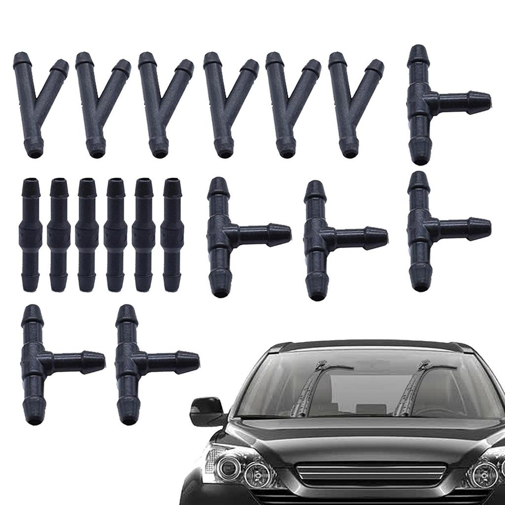 Set of 18 Universal Washer Nozzle Connector Kit T Type Y Type I Type