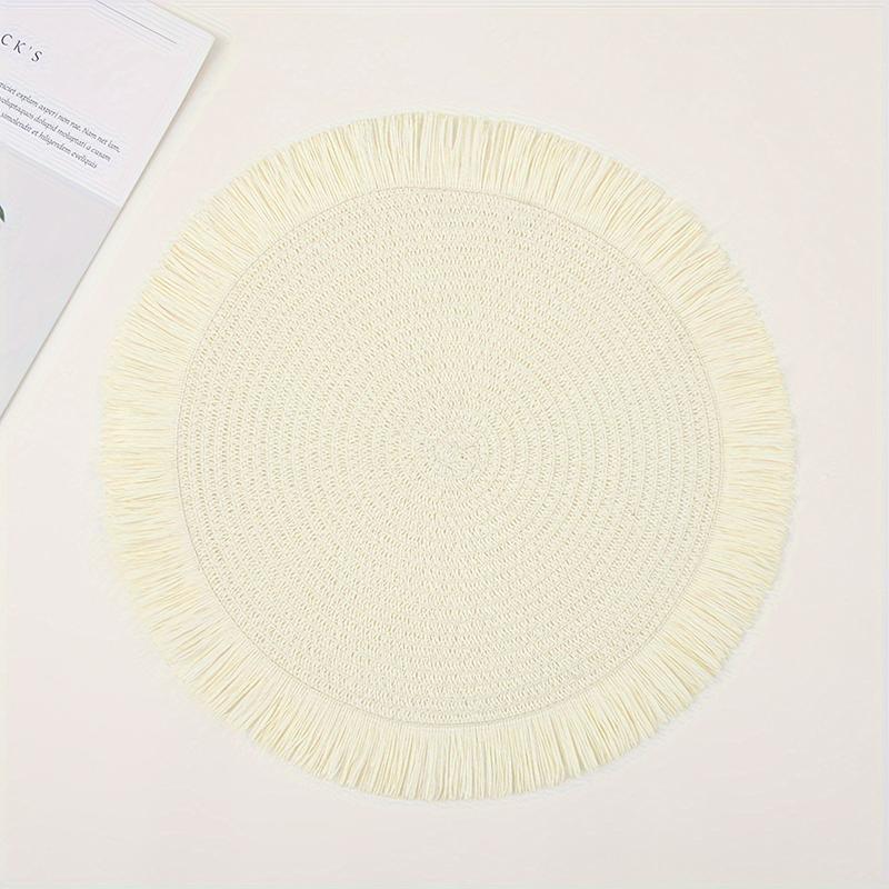 Круглые плетеные подставки под приборы в стиле бохо для обеденного стола — фото 11